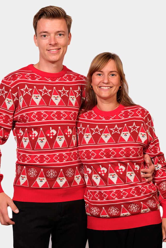 Camisola de Natal Vermelha Pai Natal Casal