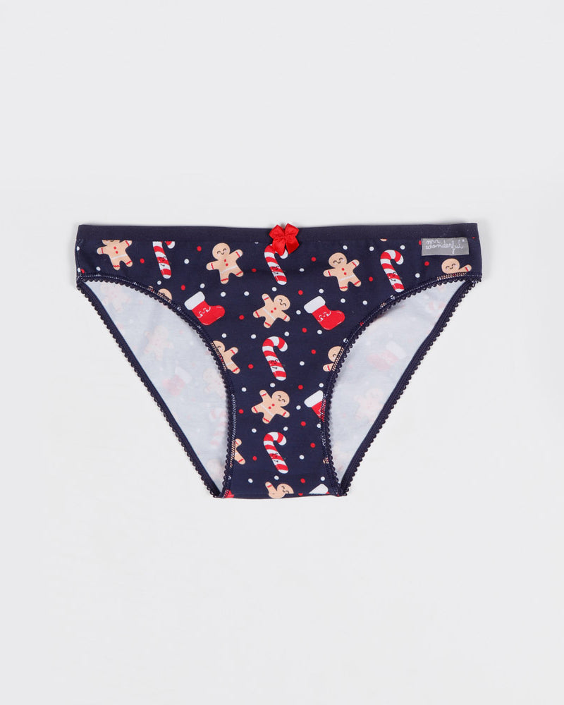 Cuecas de Natal para Mulher Mr Wonderful com Biscoitos e Bastões