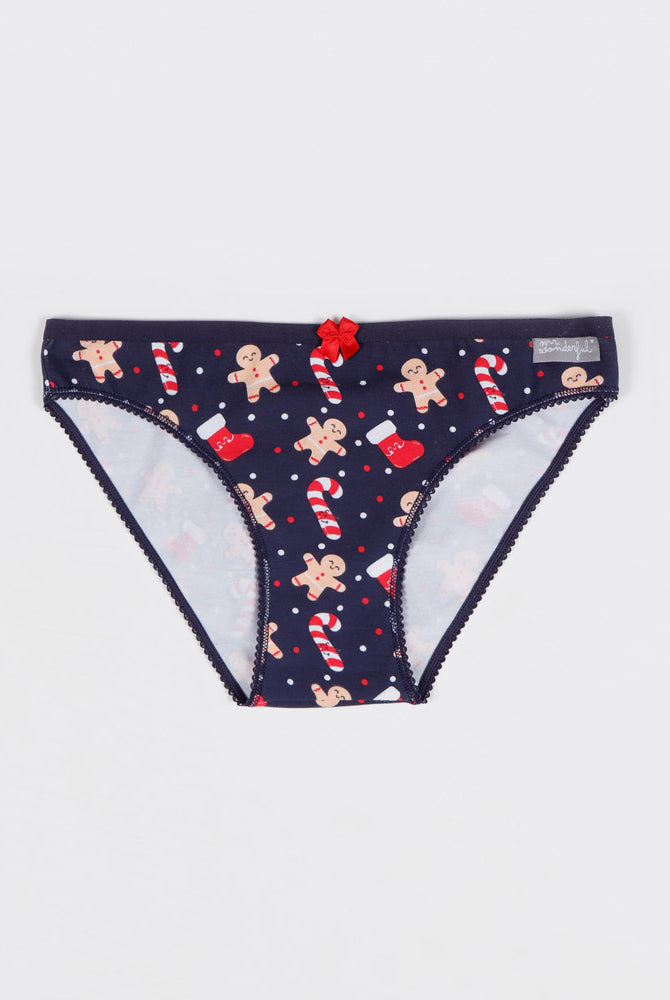 Cuecas de Natal para Mulher Mr Wonderful com Biscoitos e Bastões