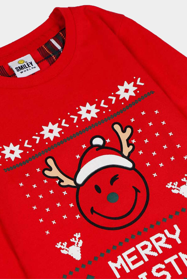 Pijama de Natal para Crianças Vermelho Smile Menina