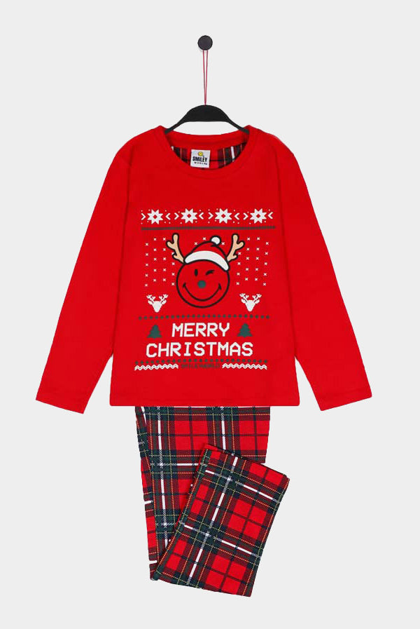 Pijama de Natal para Crianças Vermelho Smile