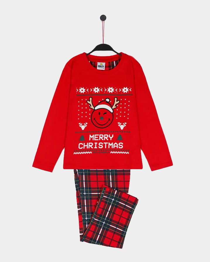 Pijama de Natal para Crianças Vermelho Smile