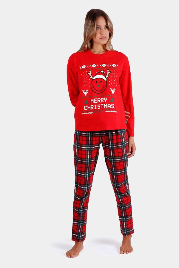 Pijama de Natal para Mulher Vermelho Smile