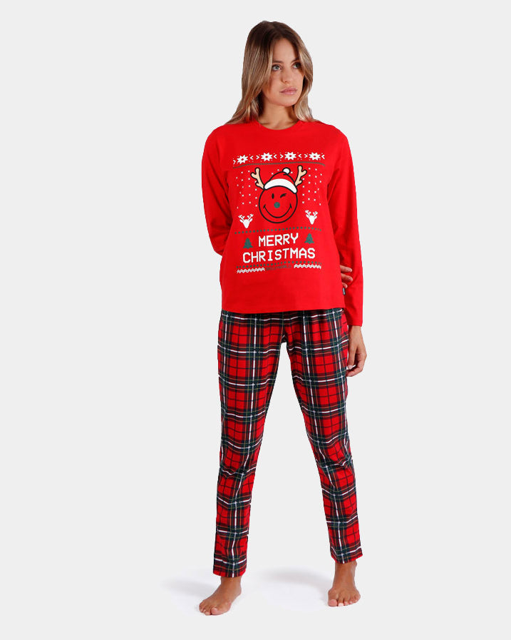 Pijama de Natal para Mulher Vermelho Smile