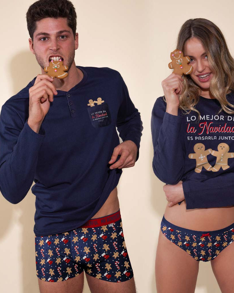 Roupa Interior de Natal para Homem Mr Wonderful com Biscoitos e Bastões Mulher