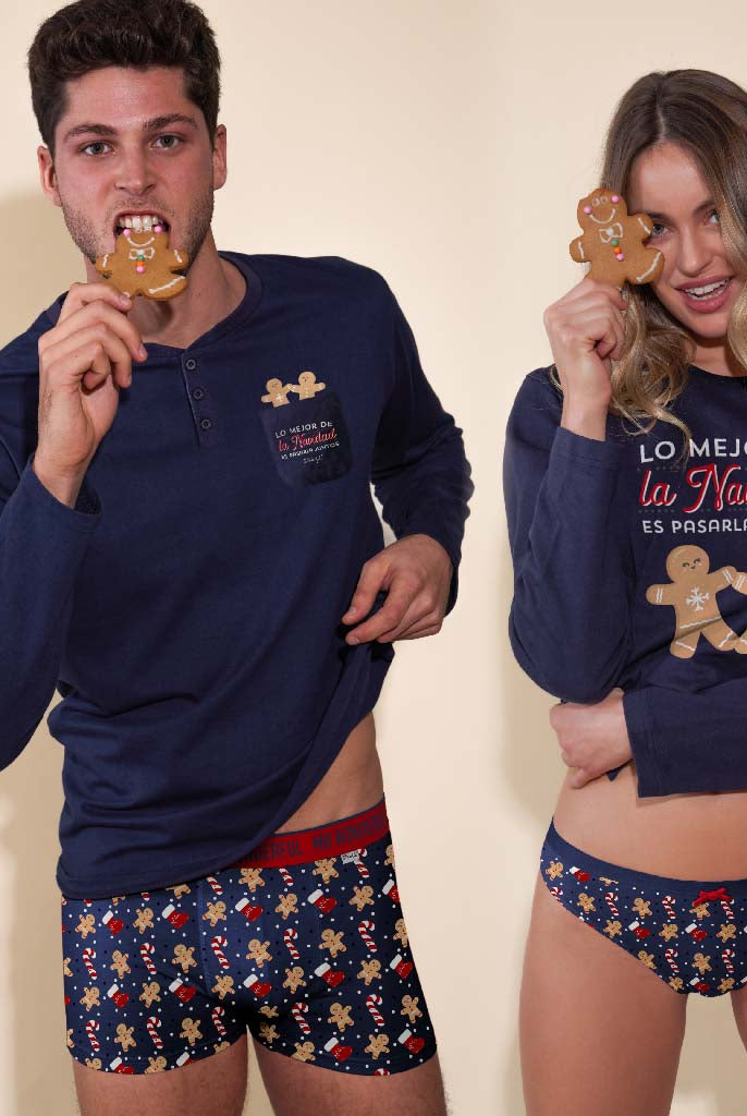 Roupa Interior de Natal para Homem Mr Wonderful com Biscoitos e Bastões Mulher