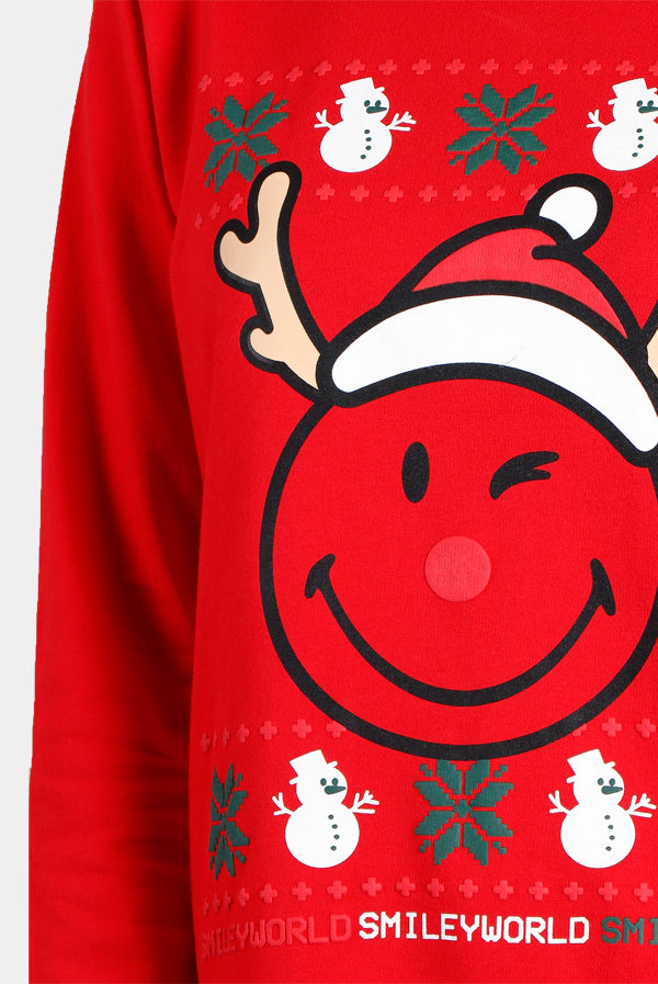 Sweatshirt de Natal Mulher Vermelha Smile