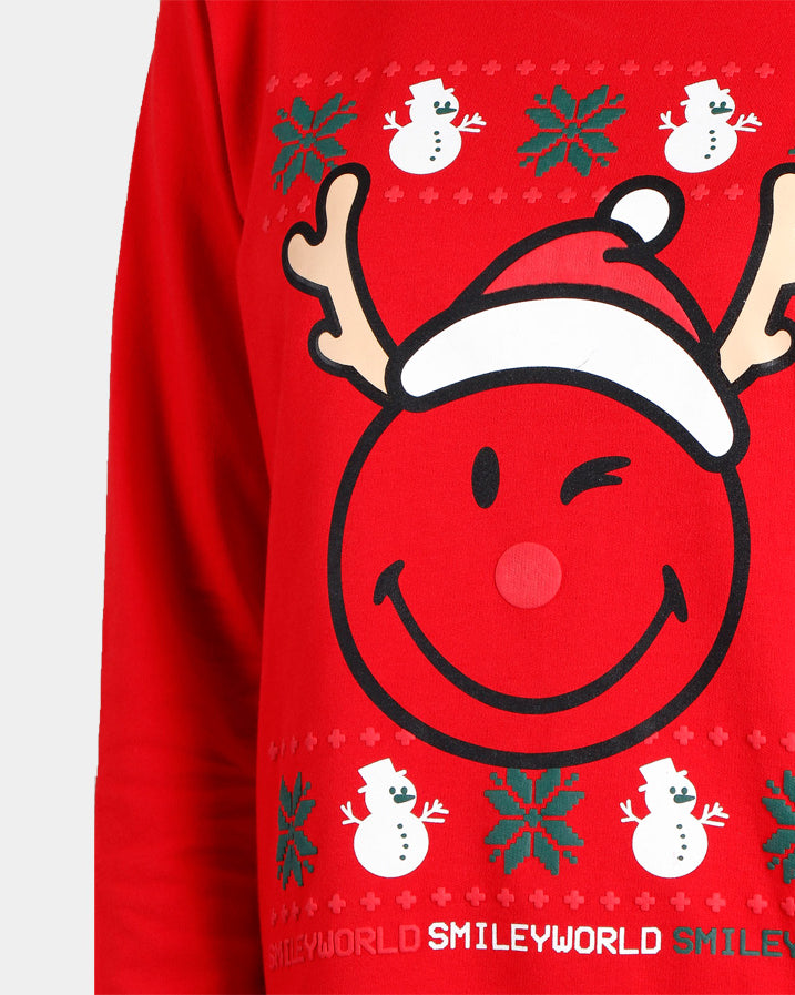 Sweatshirt de Natal Mulher Vermelha Smile