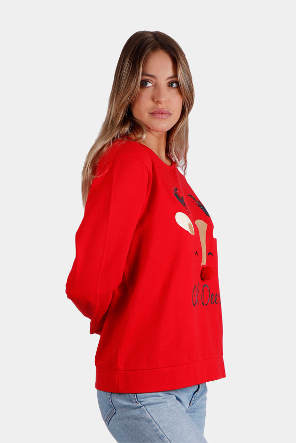 Oh Deer! Sweatshirt Natal para Mulher