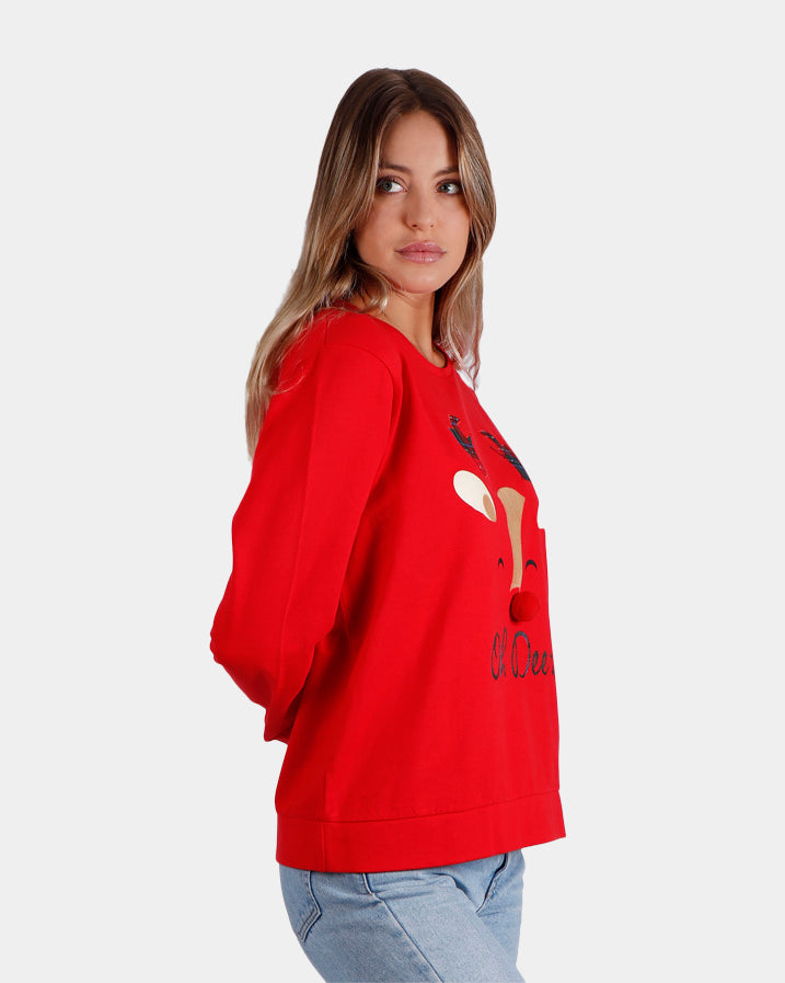 Oh Deer! Sweatshirt Natal para Mulher