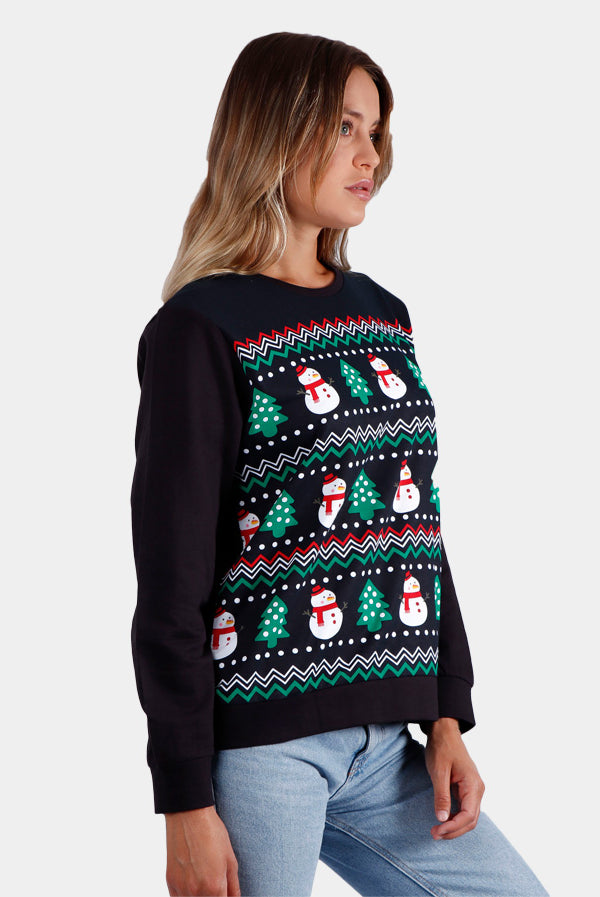 Sweatshirt Mulher de Natal Snow Tree