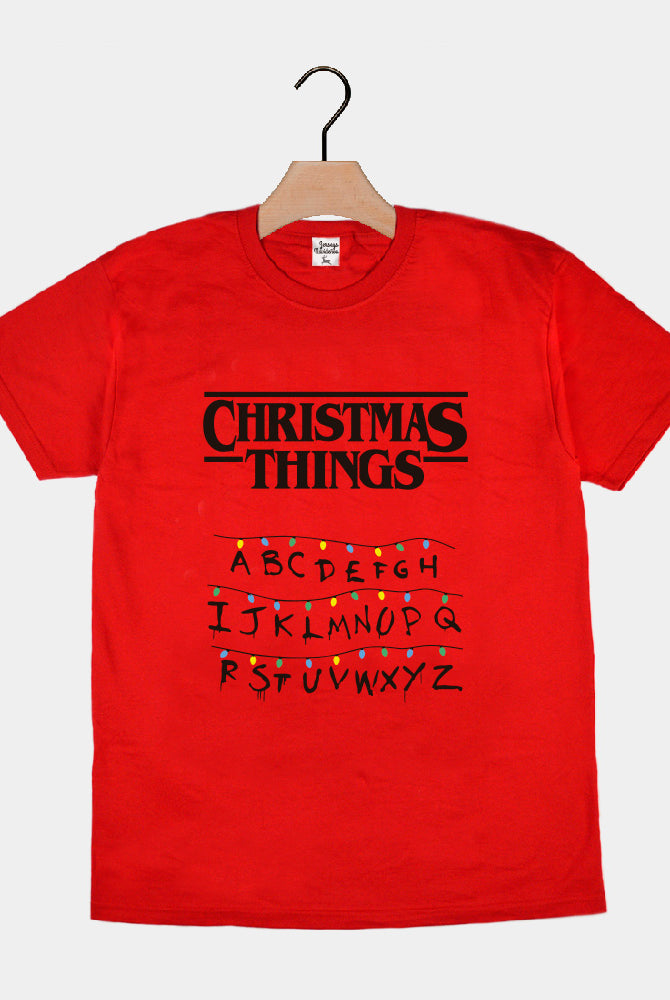 T-shirt de Natal Vermelha Christmas Things