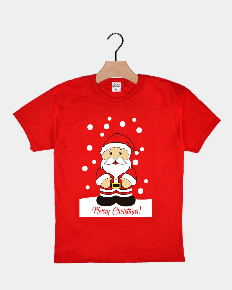T-shirt de Natal Vermelha para Crianças Pai Natal