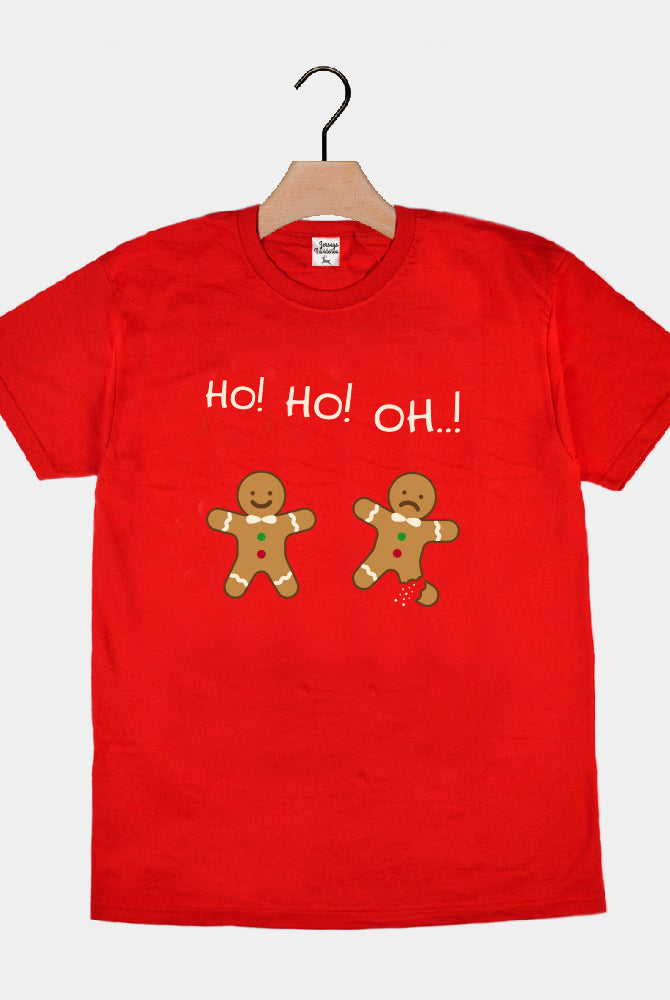 T-shirt de Natal Vermelha Gingerbreads