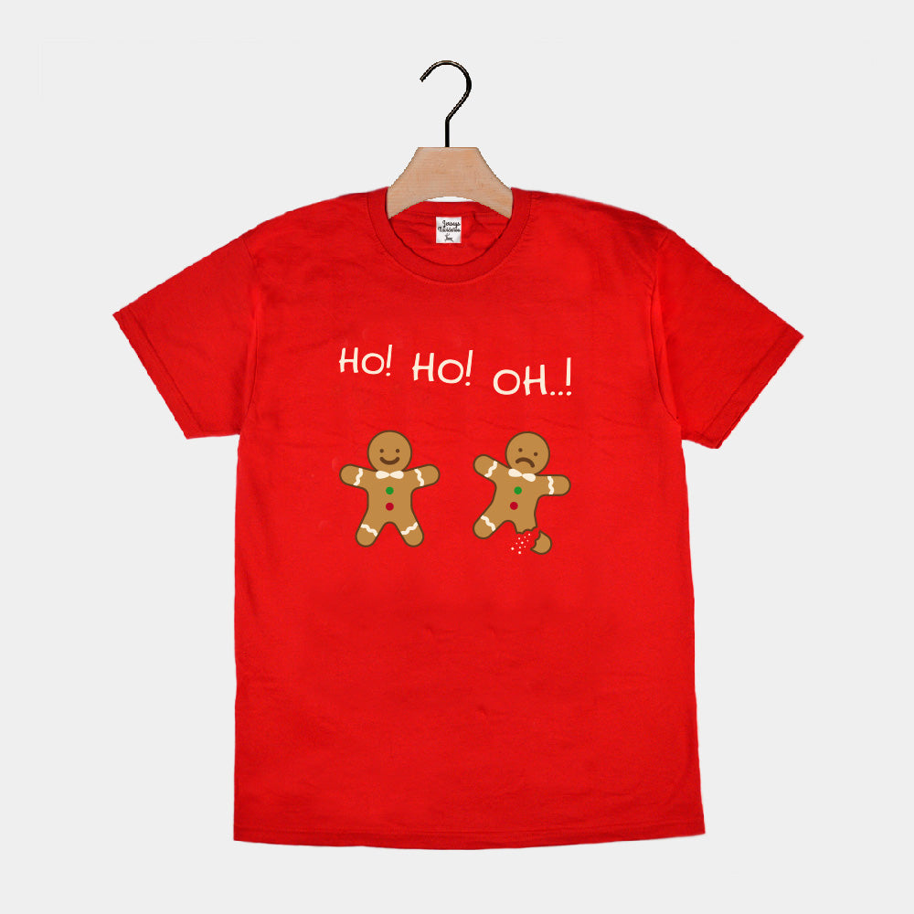 T-shirt de Natal Vermelha Gingerbreads