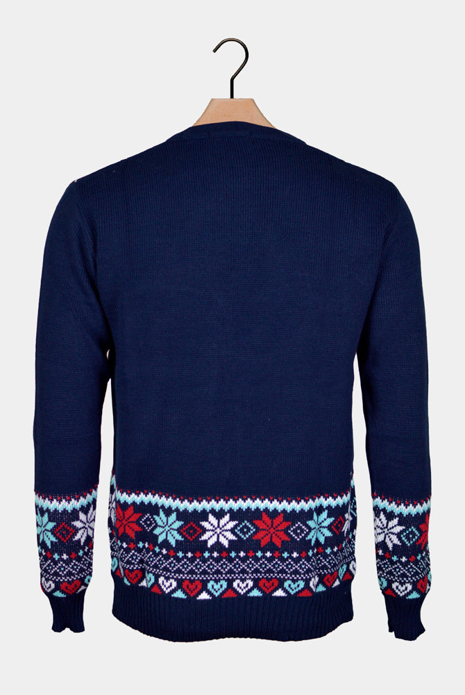 Camisola de Natal Azul Merry Christmas Costas