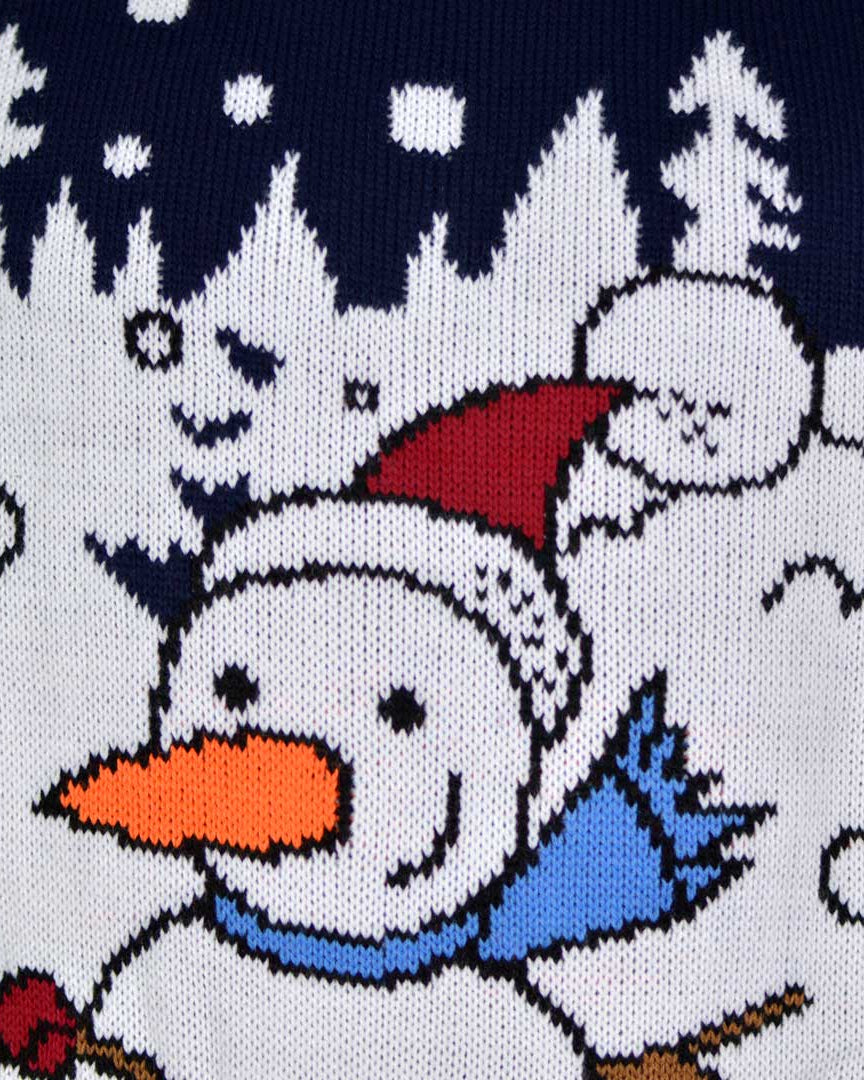 Camisola de Natal Boneco de Neve no Trenó Detalhe