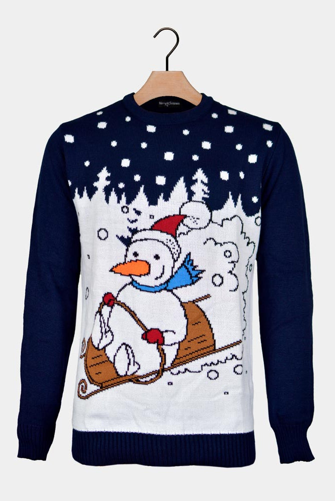 Camisola de Natal Boneco de Neve no Trenó