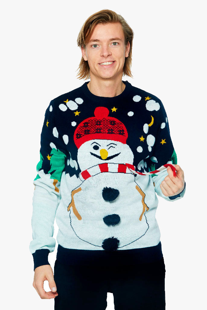 Camisola de Natal com Boneco de neve 3D Homem