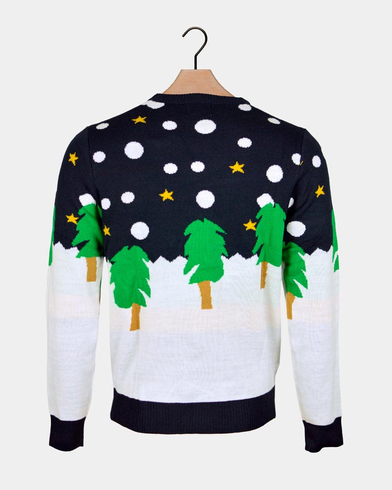 Camisola de Natal com Boneco de neve 3D Homem dorso