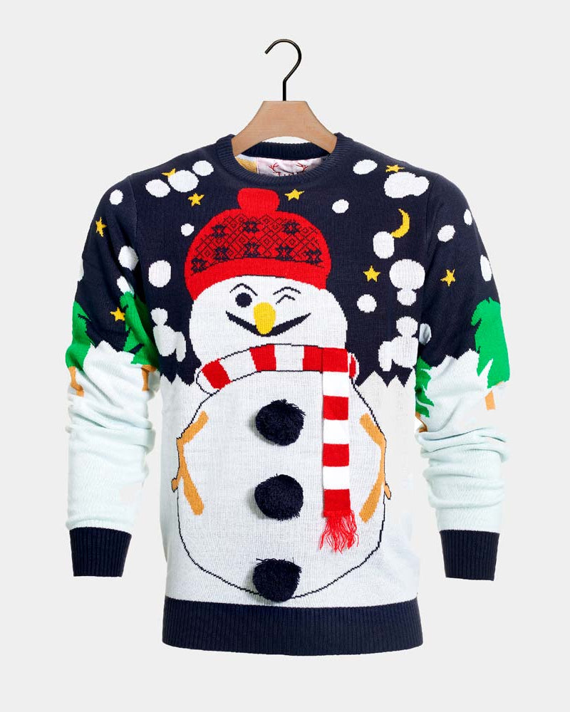 Camisola de Natal com Boneco de neve 3D