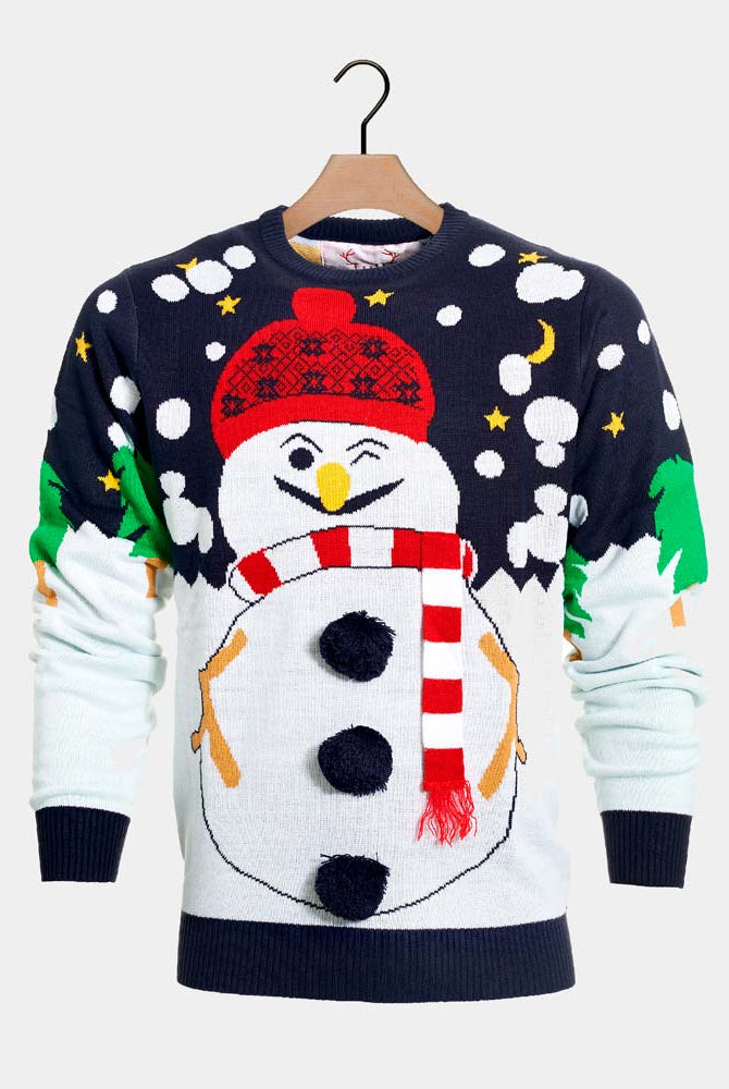 Camisola de Natal com Boneco de neve 3D
