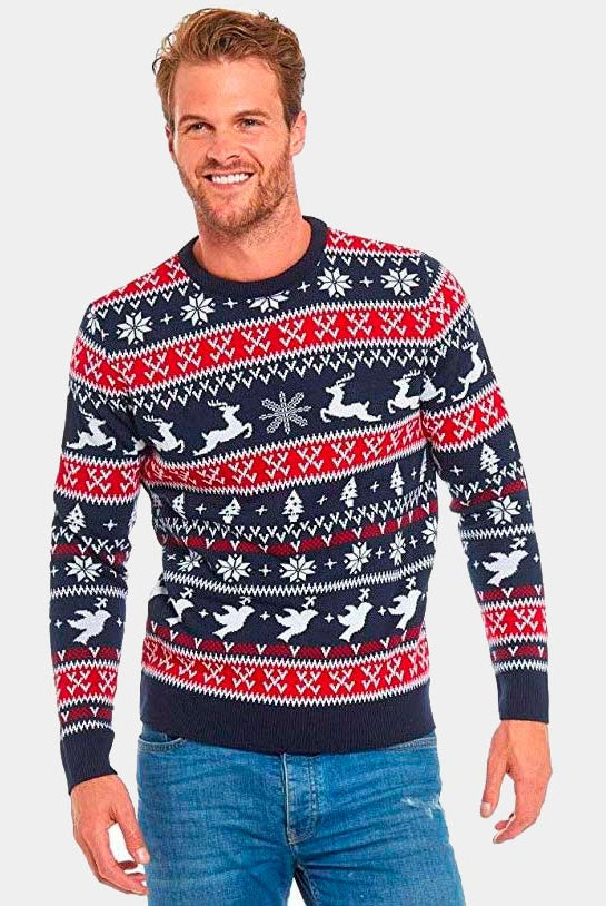 Camisola de Natal com Renas e Motivos Natalinos 2021 Homem