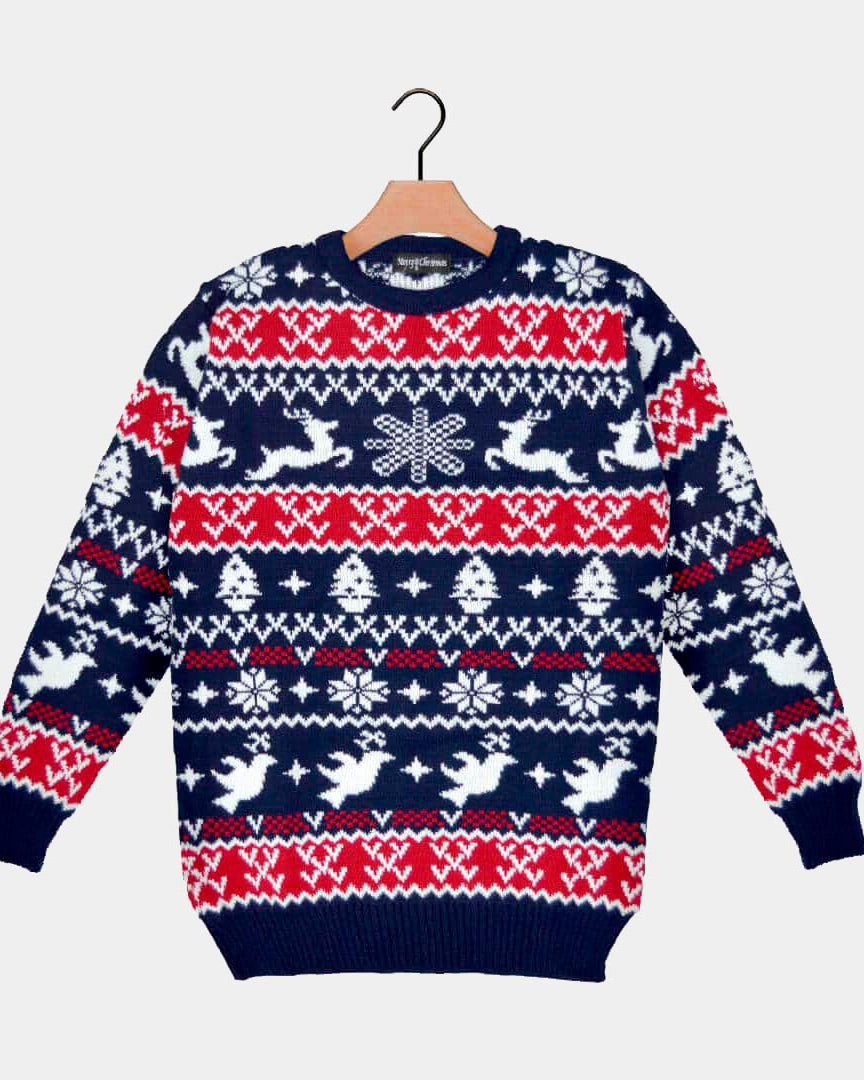 Camisola de Natal com Renas e Motivos Natalinos 2021