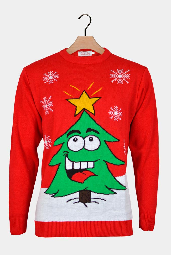 Camisola de Natal para Família com Árvore de Natal Sorridente