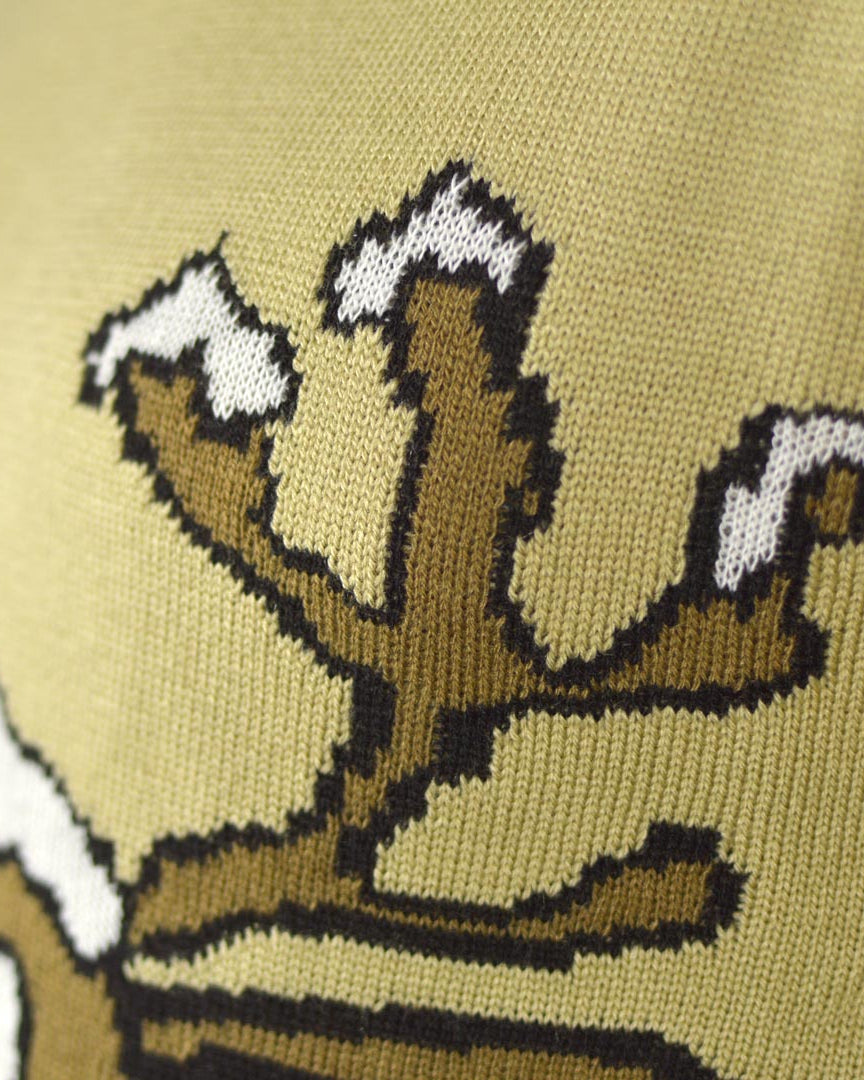 Camisola de Natal para Família Bege com Rena Sorridente Detalhe Neve