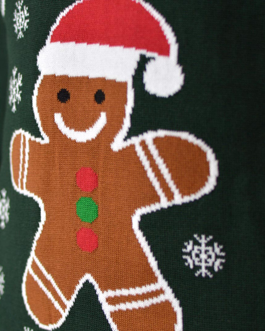 Camisola de Natal para Família Bite Me Gingerbread Detalhe