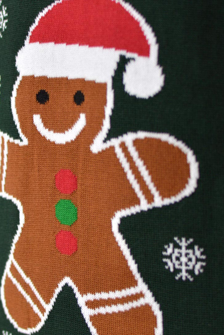 Camisola de Natal para Família Bite Me Gingerbread Detalhe