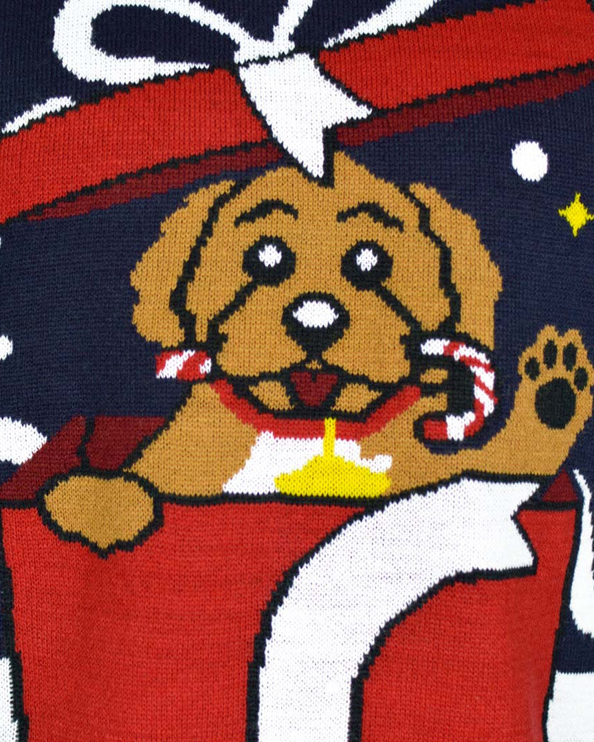 Camisola de Natal para Família Feliz Navidog Detalle