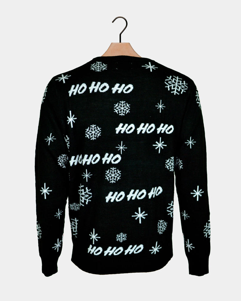 Camisola de Natal para Família Pai Natal Preto Costas