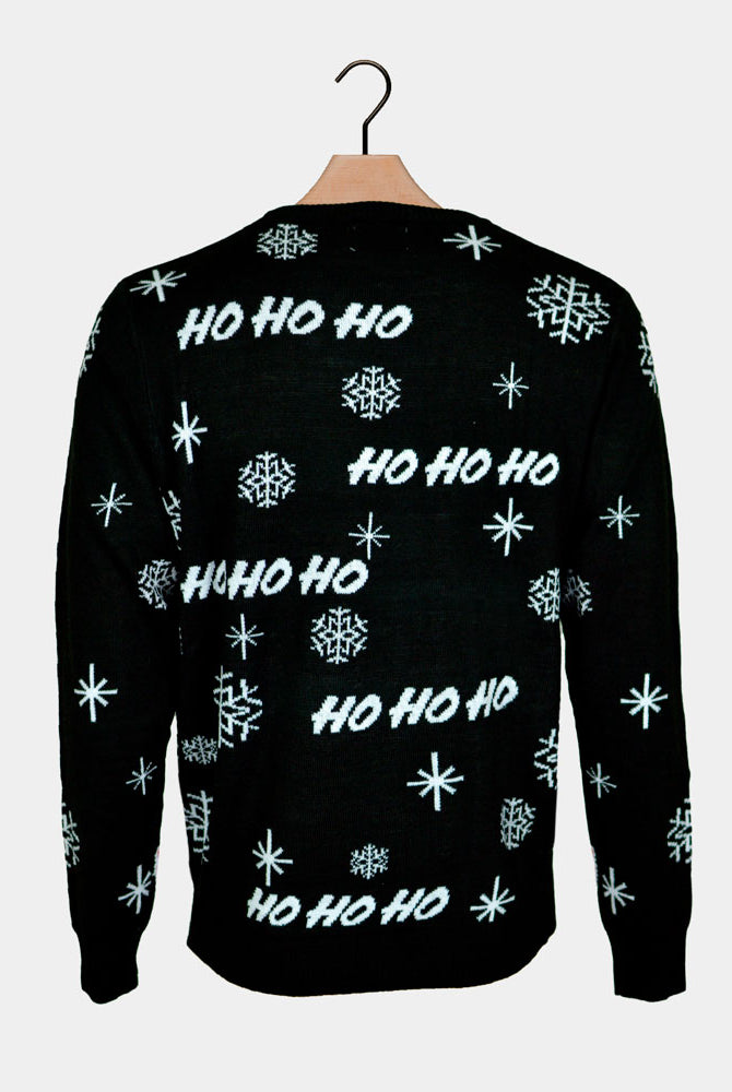 Camisola de Natal para Família Pai Natal Preto Costas