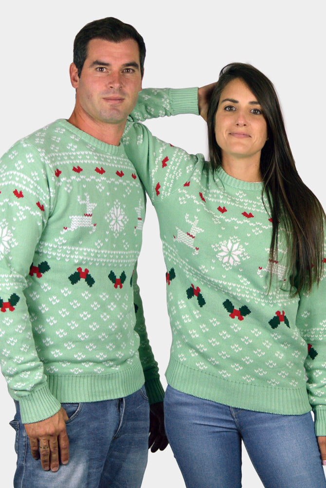Camisola de Natal Verde para Família Sweet Christmas casal