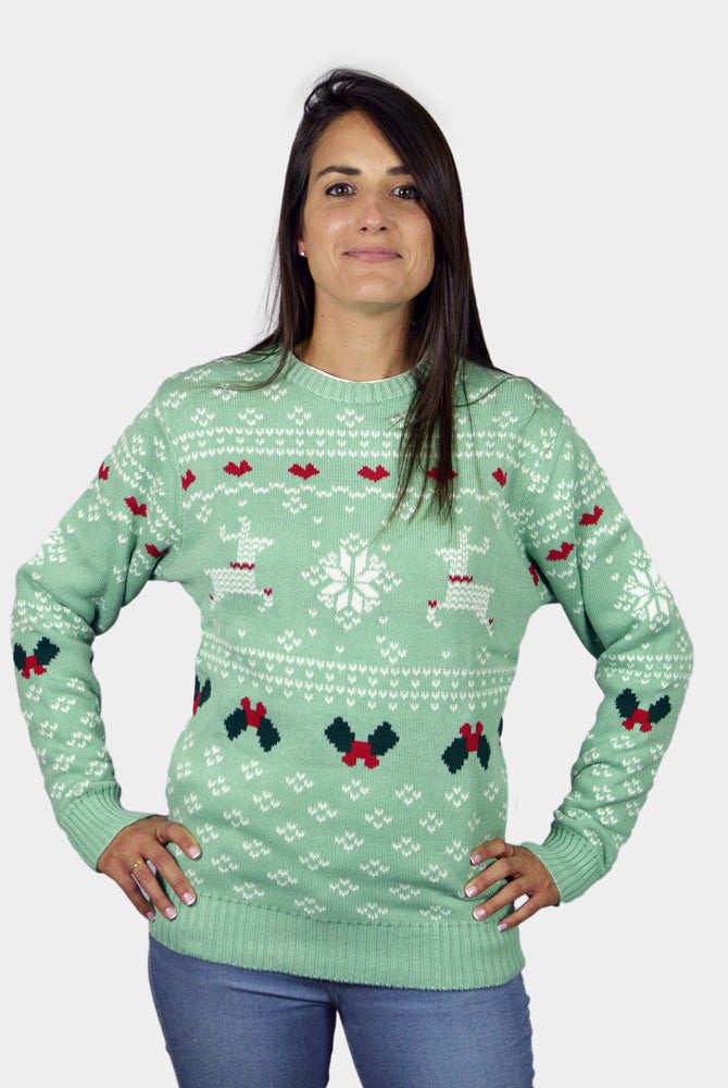 Camisola de Natal Verde para Família Sweet Christmas Mulher