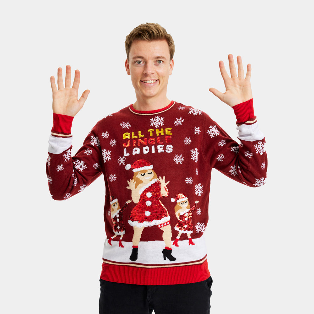 Camisola de Natal Jingles Ladies Lantejoulas Homem