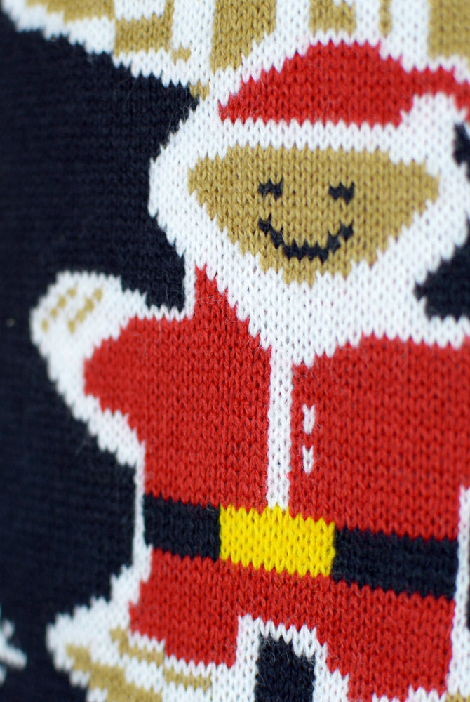 Camisola de Natal com Luzes LED Casa Gingerbread Detalhe Neve