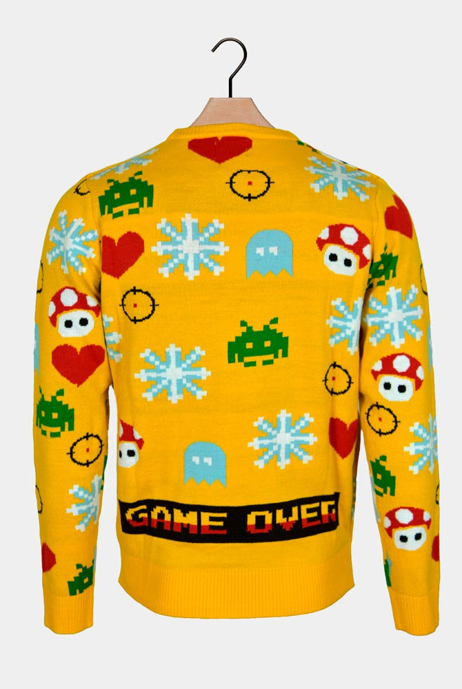 Camisola de Natal com Luzes LED para Família Pai Natal Gamer Costas