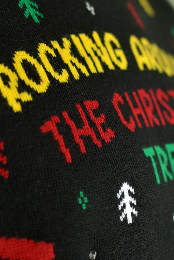 Camisola de Natal com Luzes LED Pai Natal Rocker Detalhe Neve