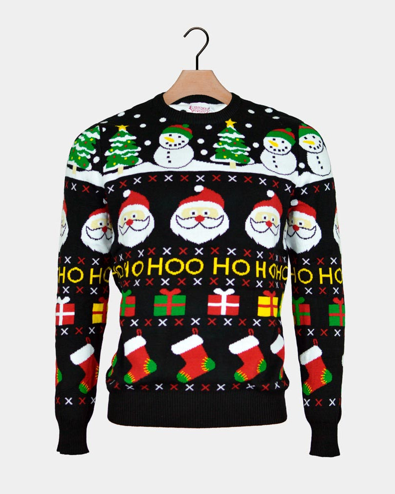 Camisola de Natal Crianças Pai Natal Presente Boneco Algodão Orgânico