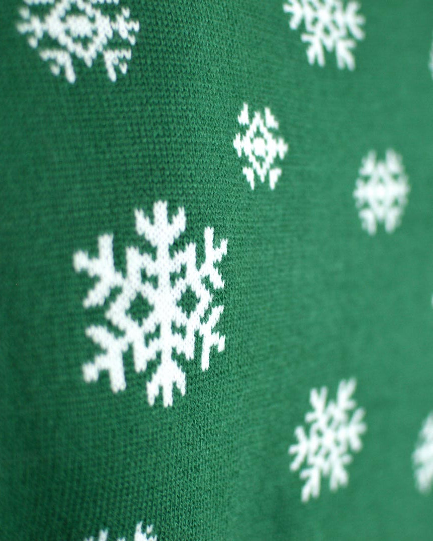 Camisola de Natal Verde para Menina e Menino Holly Jolly Lantejoulas detalhe Neve