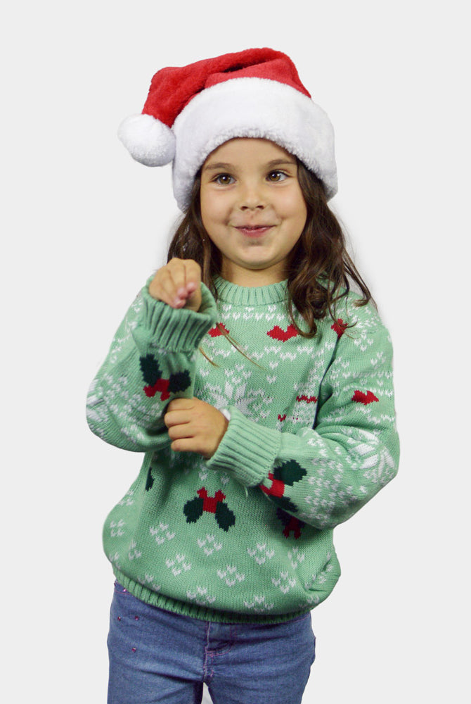 Camisola de Natal Verde para Menina Sweet Christmas