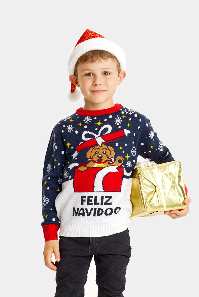 Camisola de Natal para Menino Feliz Navidog