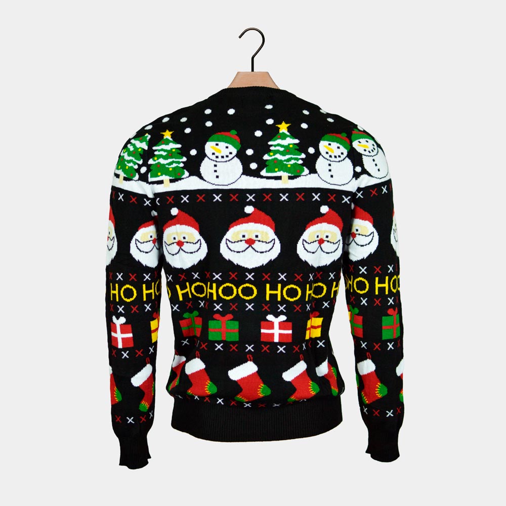 Camisola de Natal Pai Natal, Presentes e Bonecos Algodão Orgânico Costas