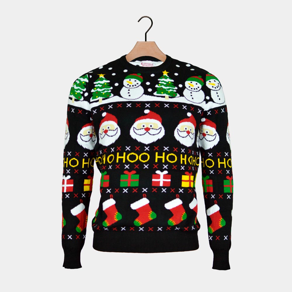 Camisola de Natal Pai Natal, Presentes e Bonecos Algodão Orgânico