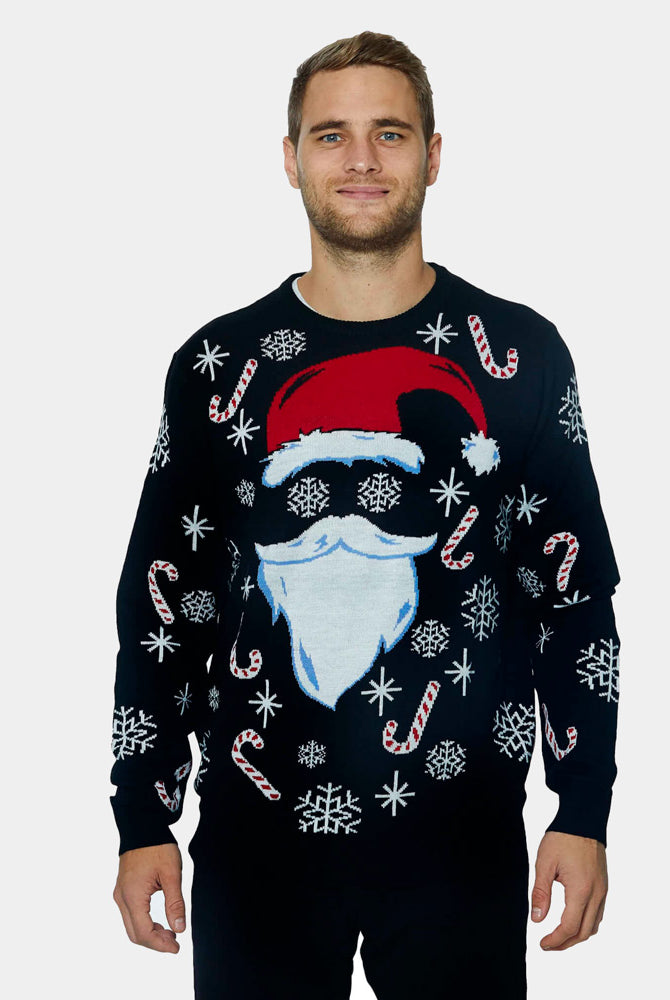 Camisola de Natal para Família Pai Natal Preto Homem