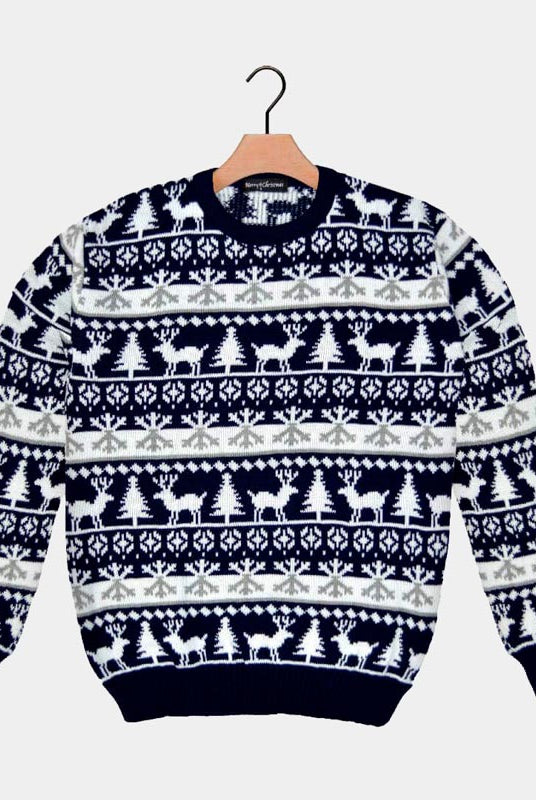 Camisola de Natal com Pinheiros, Renas e Neve 2021