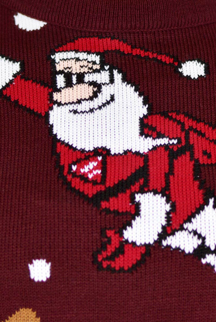Camisola de Natal Rena Batman Pai Natal Superman Detalhe